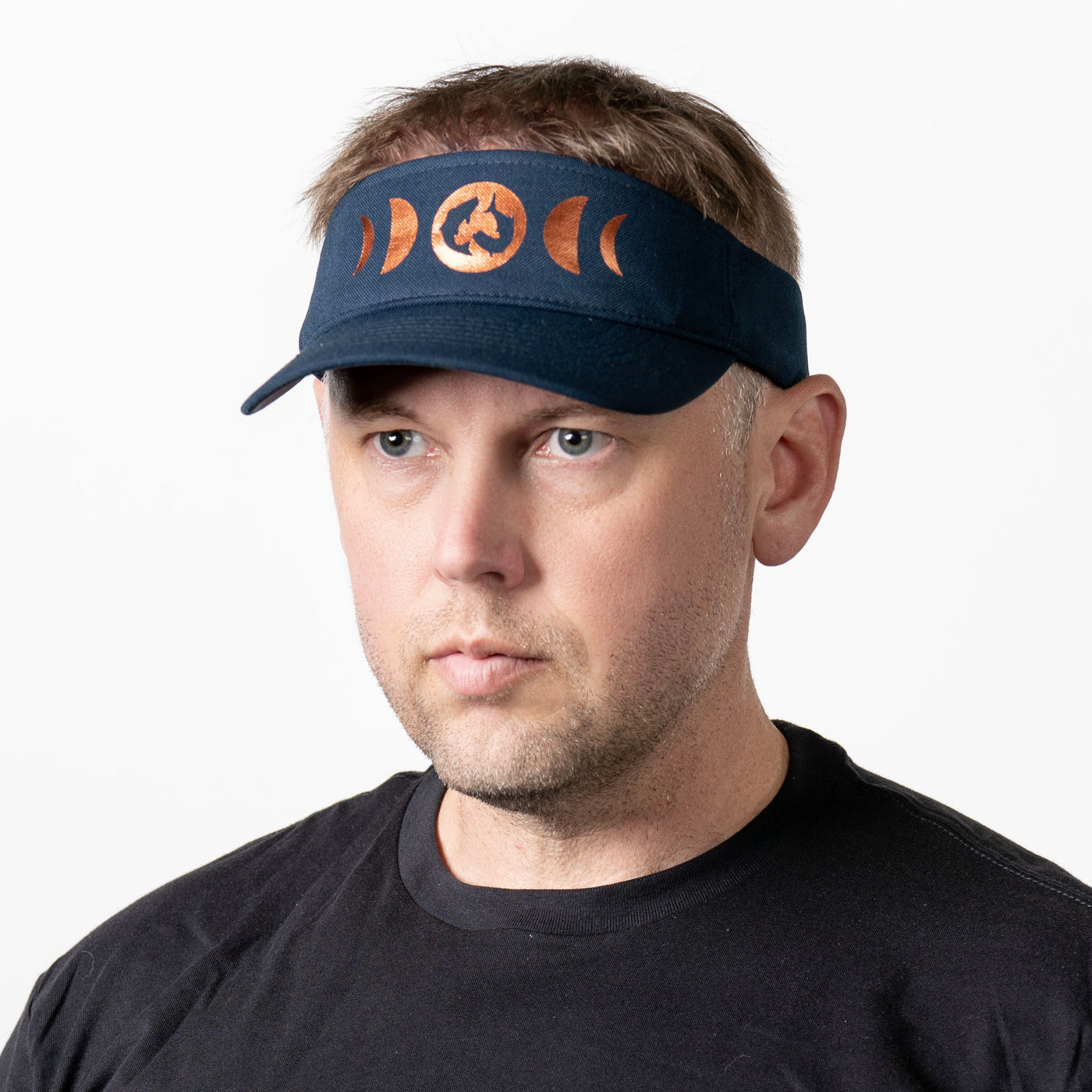 Beach Fishing Visor - Blue with Metallic copper moons